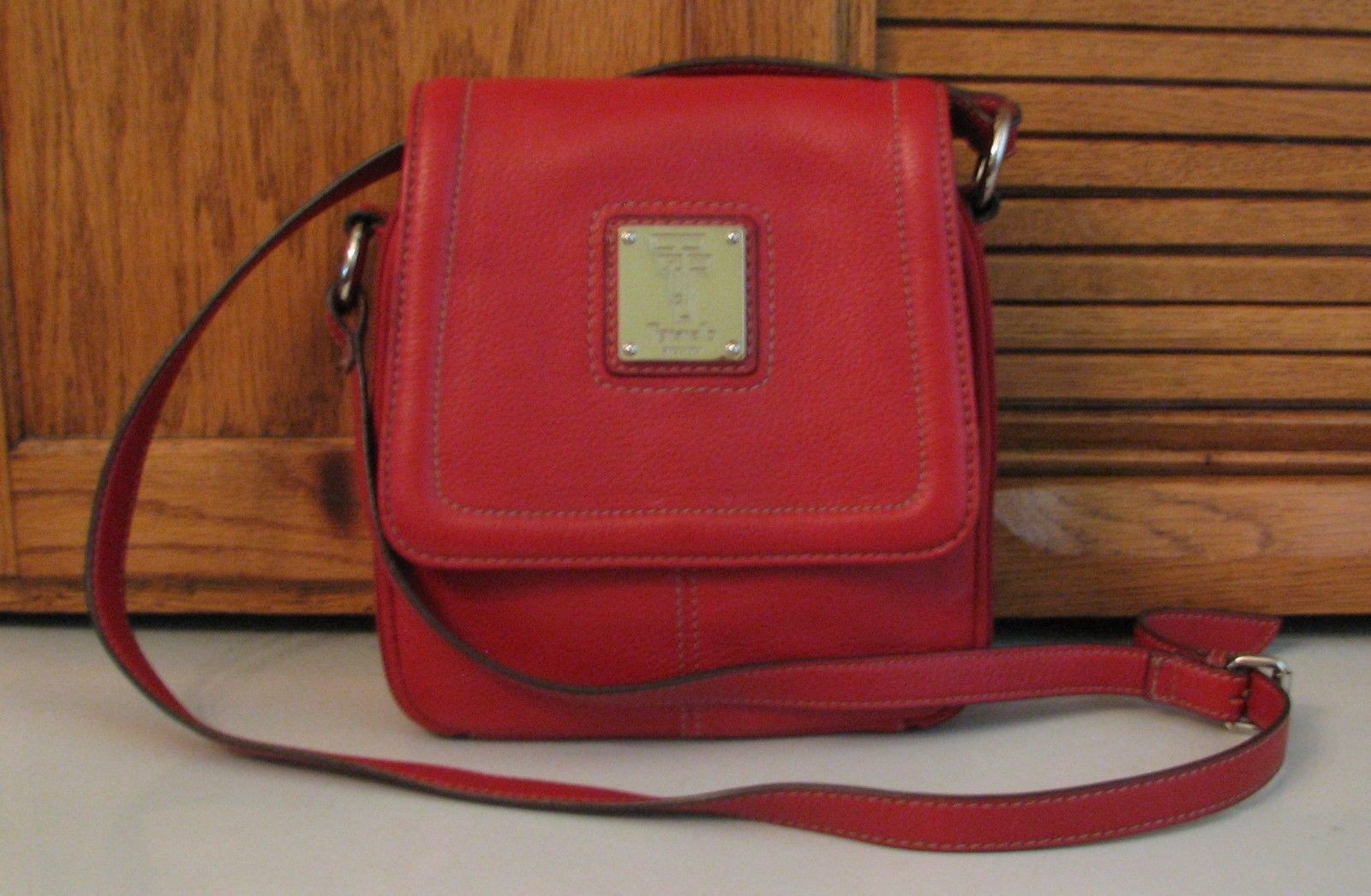 tignanello red leather purse