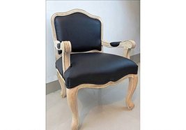 AS-7035 , VINTAGE FRENCH CAMEL BACK LEATHER ARMCHAIR