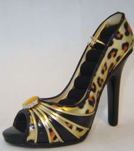 Leopard Print Shoe Ring Holder 4.5" High Display  Stiletto Jewelry Woman Velvet image 3