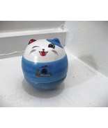 Maneki Neko Lucky Cat Ceramic Cat Weeble Wobble Roly Poly - $16.66