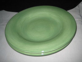 2 Tabletops Unlimited Espana Dinner Plates Sage Green  10 7/8&quot; (Paint br... - $21.99