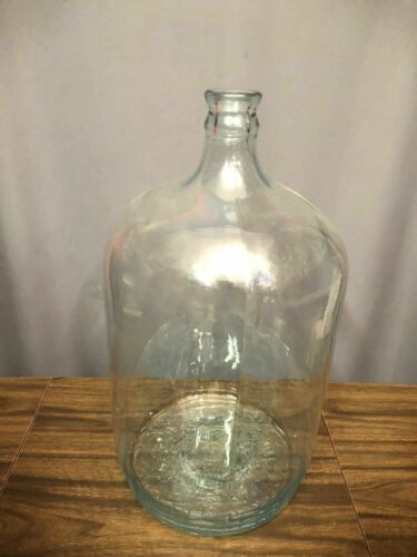 Owens Illinois Vintage Gallon Glass Carbabe Water Bottle Blue Tint Jug Made USA Other