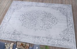 CHENILLE &amp; COTTON Area Rug, 120x180cm upto 8&#39;x10&#39; Rugs, Ivory Charcoal Rugs - $154.29+