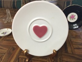 STARBUCKS Coffee Ceramic ROSE PINK HEART Saucer Only 2005 Plate Dish - $16.72