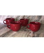 Plates and Beyond #65445 Set Of 4 Red Cereal Soup Dessert Bowls RARE NEW... - $41.98