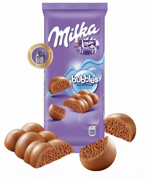 Штрих код milka bubbles шоколад мол пористый 80г крафт фуд