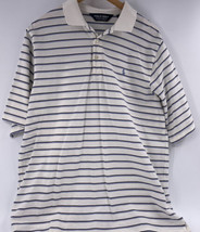 Polo Golf Ralph Lauren Pima Cotton Polo Shirt White Striped Men Large Jersey EUC - $26.72