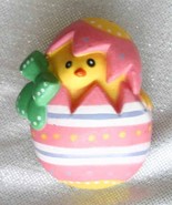 Super Cute Chick coming out of  Easter Egg Brooch 1990s vintage 1 3/4&quot; - $12.95