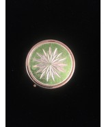Vintage 50s Pill Box compact with etched starburst on top - $13.00