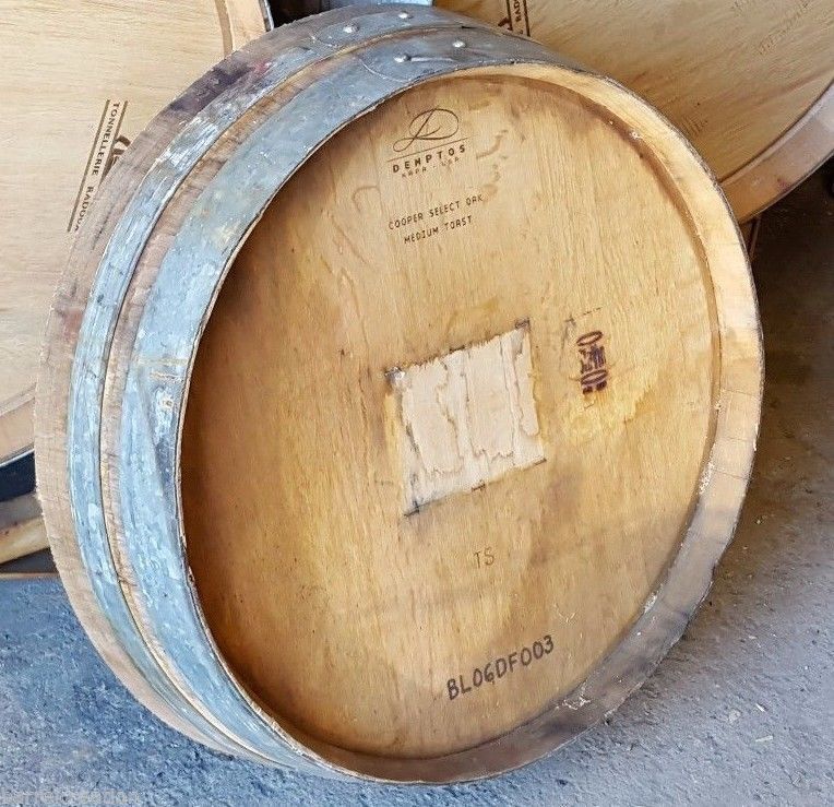 1/4 Wine Barrel Heads Solid Oak Napa Valley WInery With Logo Lumber
