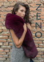 Fox Fur Boa 75' (190cm) Fur Collar Saga Furs Huge Stole Purple Color Fur image 3