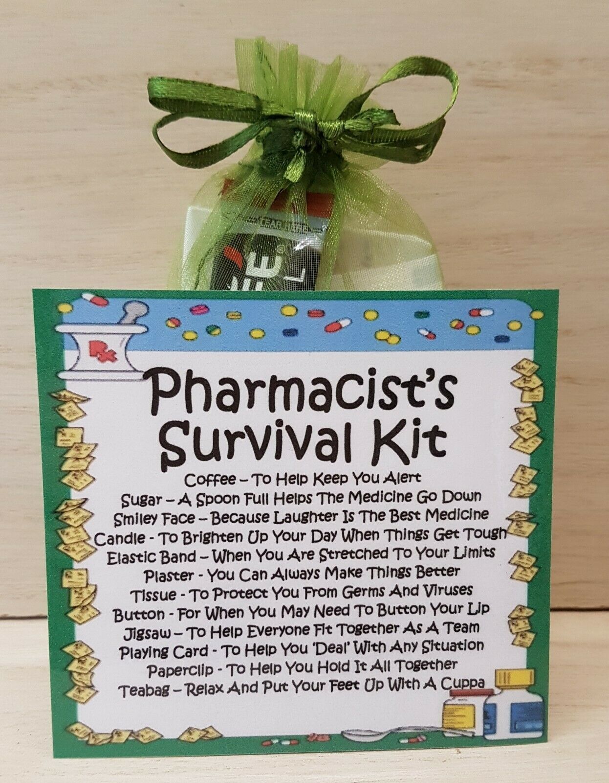 Pharmacist S Survival Kit Unique Fun Novelty Gift Card All In One   S L1600 