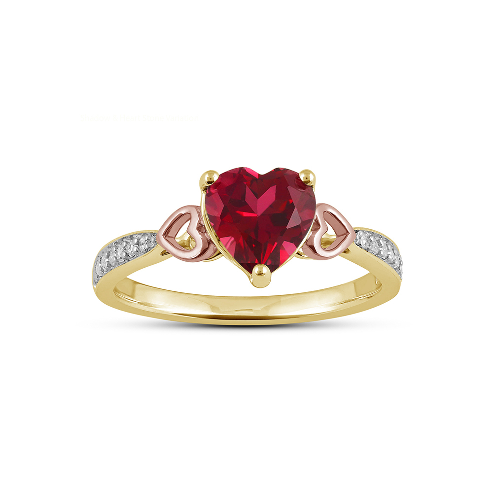 Heart Shape Red Garnet 14k Yellow Gold Plated 925 Silver Women's ...