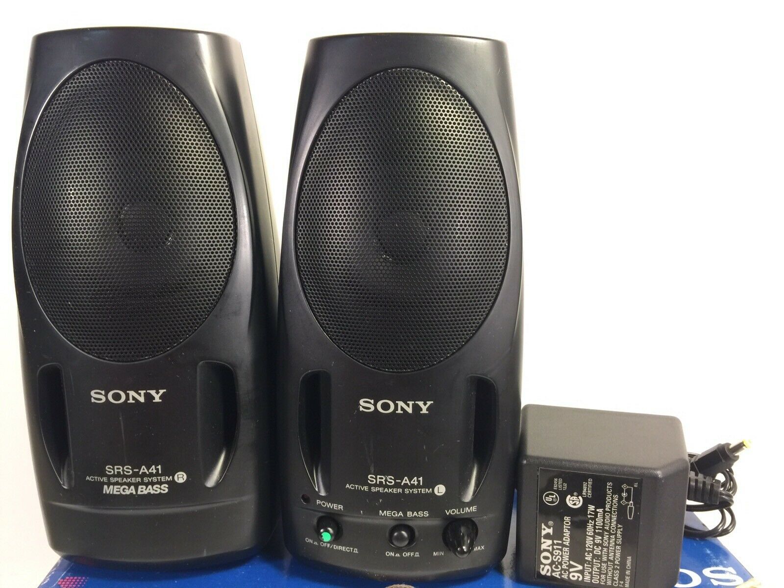 Sony Mega Bass Active Speaker System Portable Built In Amplifier Model