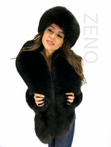 Double-Sided Fox Fur Stole 70' (180cm) + Four Tails as Wristbands / Headband image 11