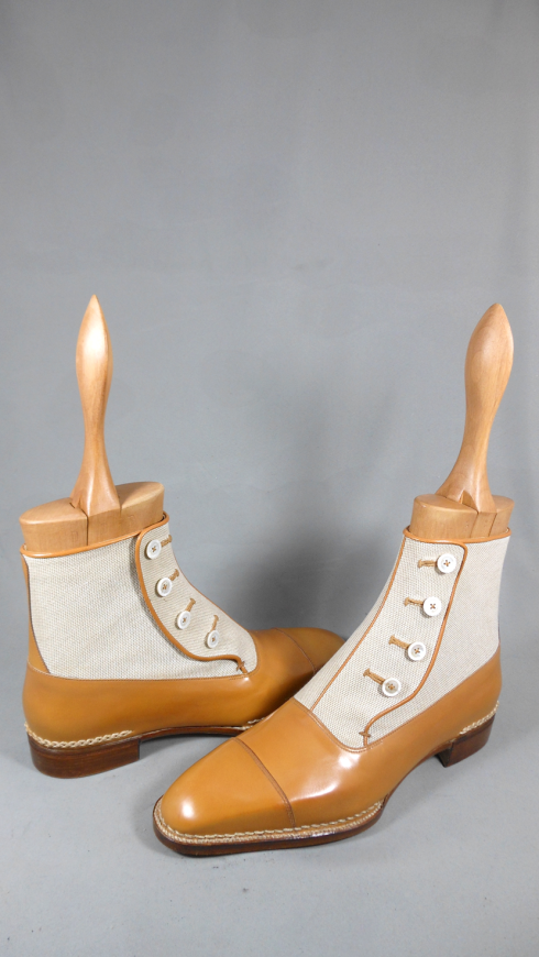 tan button boots