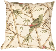 Bamboo Parrots 22x22 Throw Pillow, Complete with Pillow Insert - $52.45