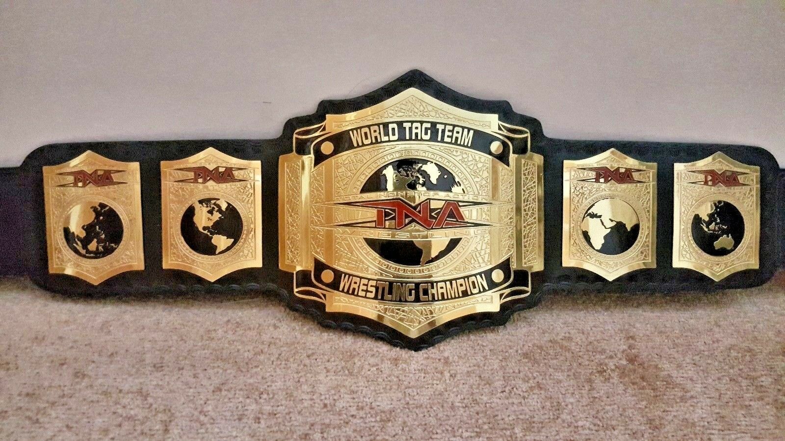 TNA World Tag Team Championship Title Belt Gold Plated Adult Size Wrestling