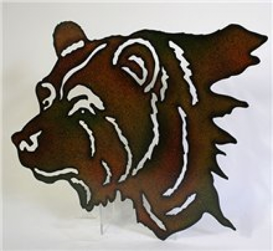 Metal Bear Head Wall Art Lazer Cut Out Large 25' Wall Sculptures