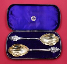 Medallion by Gorham Sterling Silver Berry Spoon Set 2pc Fluted in Original Box - $1,009.00