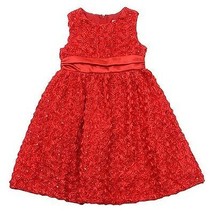 Infant Girls 18 M Red Rosette Ribbon Holiday Fancy Valentine&#39;s Party Dress - $17.99