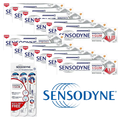 SENSODYNE Whitening Toothpaste Sensitivity & Gum 100g x 12 (Free 3x Toothbrush)