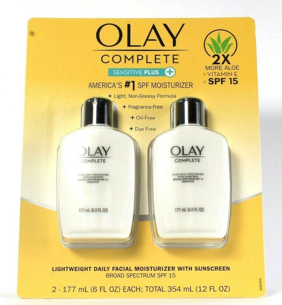 2 Olay Complete 6 Oz Sensitive Plus Lightweight SPF 15 Daily Face