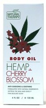 1 Count Natural Therapy 4 Oz Hemp & Cherry Blossom Soothing Natural Body Oil