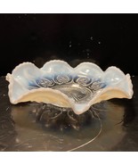 Vintage Northwoods Cashew Clear Opalescent Glass Bowl w/Beaded &amp; Ruffled... - $35.00