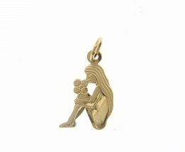SOLID 18K YELLOW GOLD ZODIAC SIGN PENDANT, ZODIACAL CHARM, SATIN, MADE IN ITALY image 14