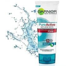 Garnier Skin Naturals Pure Active ANTI-ACNE White Acne & Oil Clearing Foam 100ml - $14.84