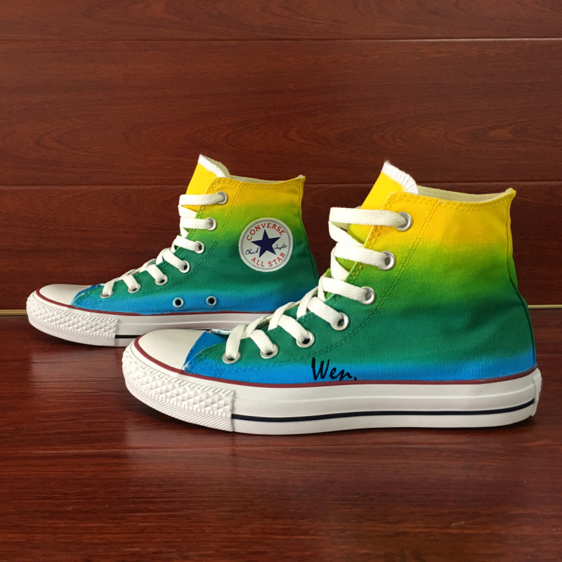 red blue yellow and green converse