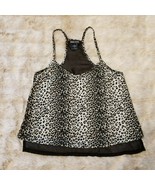 Wet Seal Womens XS Racer Back High Low Leopard Print Sheer Back Top - $15.99