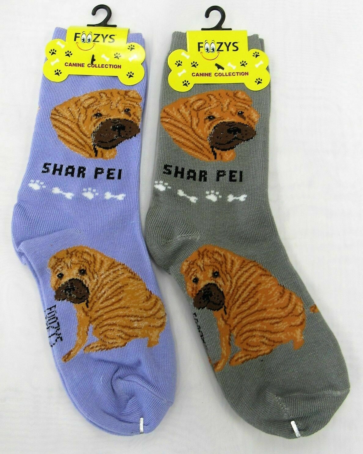 Shar Pei Fighting Dog Wrinkles Puppy Cute Dogs 2 Pairs Women's Foozys Socks