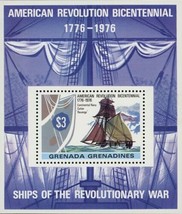 American Revolution Sailing Ship Boat Transportation Souvenir Sheet MNH - $12.60