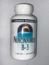 Source Naturals Niacinamide B-3 1500 mg Dietary Supplement - 100 Tablets    2024 - $18.99