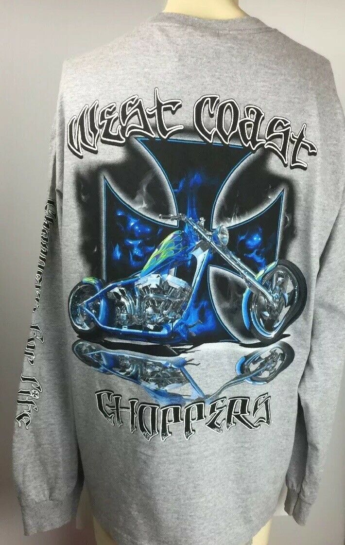Primary image for New Jesse James West Coast Choppers Men's Gray Long Sleeves T-Shirt size 2XL