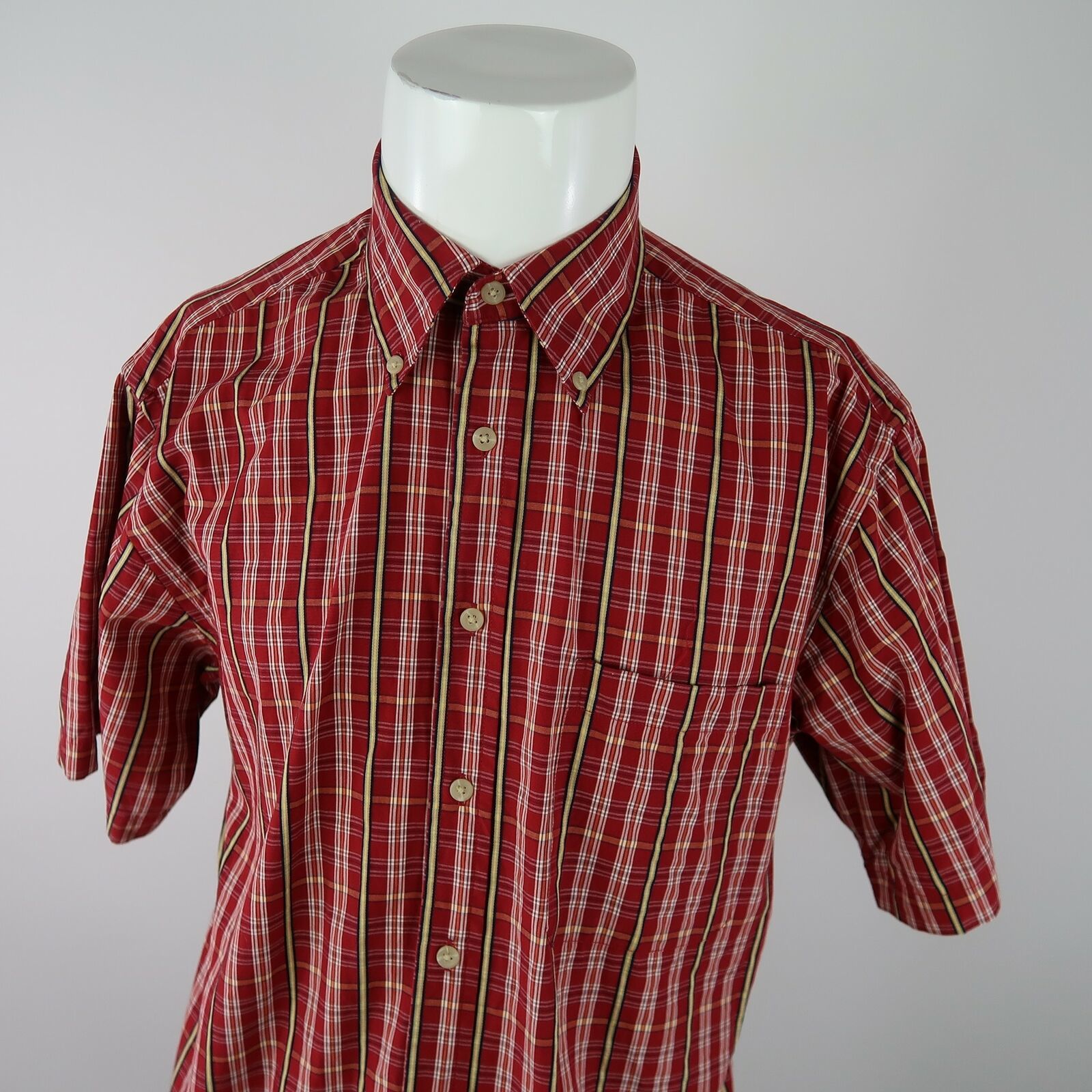 mens red and white shirt