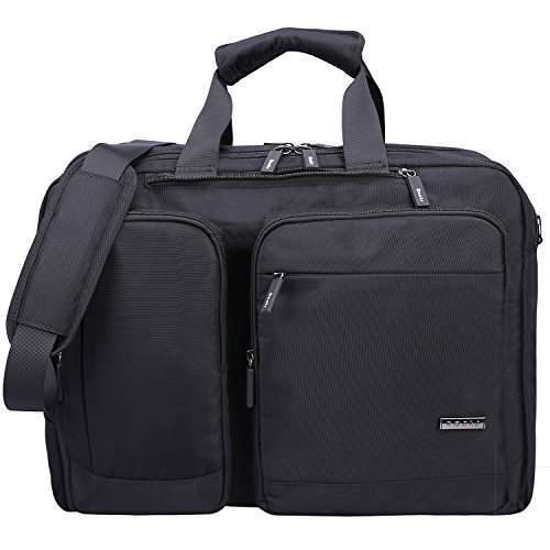 Ronts Black Convertible Briefcase Backpack for Men Women 17 Inch ...