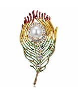 Stunning Vintage Look Gold plated Retro Feather Celebrity Brooch Broach ... - $15.54