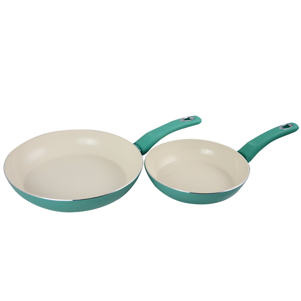 Gibson Home Plaza Cafe 2 Piece Aluminum Frying Pan Set with Soft Touch Handle...