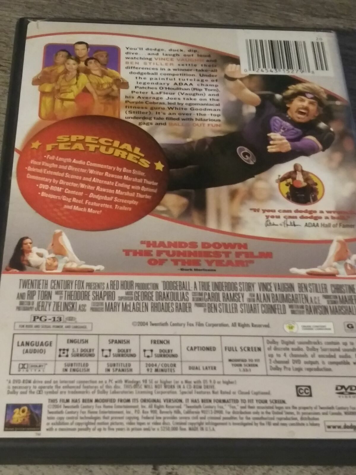 Dodgeball: A True Underdog Story DVD Full Screen - DVD, HD DVD & Blu-ray