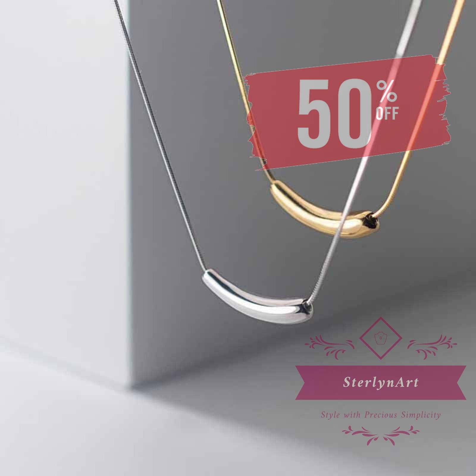 Stunning 925 Sterling Silver • Necklace for Women • Handcrafted Minimalist Jewel