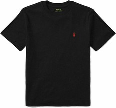 Polo Ralph Lauren Kid&#39;s Black - Red Pony Round Neck S/S T-Shirt (S14) Si... - $12.24