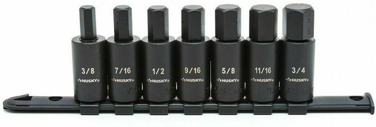 Husky 7 Piece 1/2 HEX BIT IMPACT SOCKET SET SAE Everything Else
