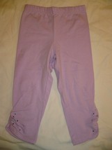 365 Kids Girls Solid Cinch Capri Pants W Rhinestones Size 4 Lavender  New - $11.87