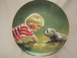 MAKING FRIENDS collector plate DONALD ZOLAN Boy w/ dog Lhasa CHILDREN AN... - $14.99