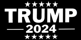 Wholesale Lot of 6 Trump 2024 Black White Vinyl Decal Bumper Sticker - $10.87