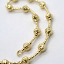 18K YELLOW GOLD CHAIN FINELY WORKED 5 MM BALL SPHERES AND TUBE LINK, 15.8 INCHES image 5