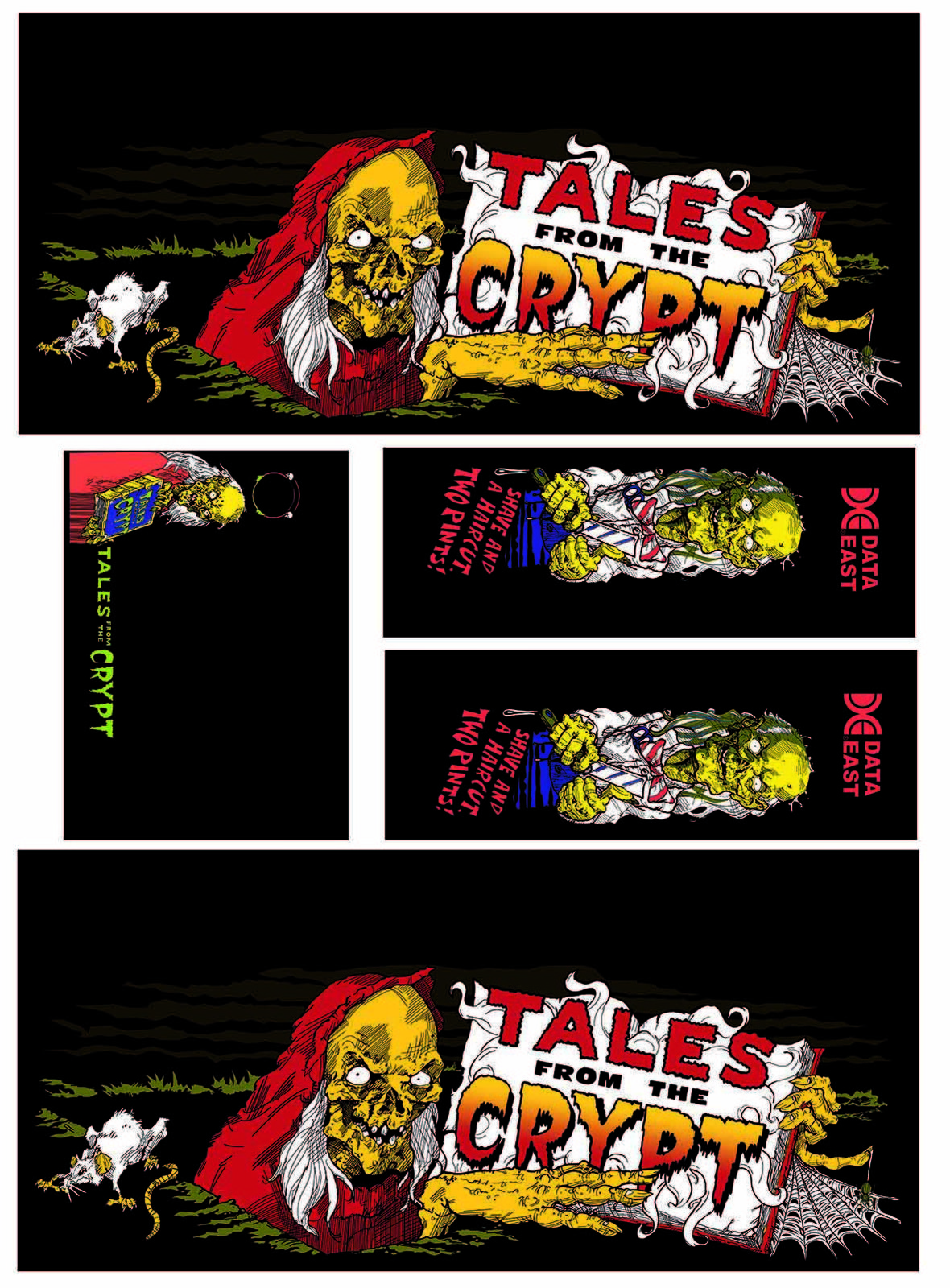 TALES FROM THE CRYPT BLACK data east Pinball Decal Virtual Pinball